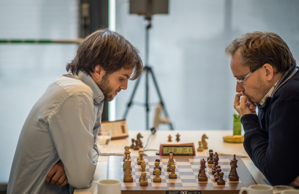 I partiet Grandelius-Tikkanen var det Grandelius som fick svettas när han mötte Albins motgambit. (Foto: Lars OA Hedlund)