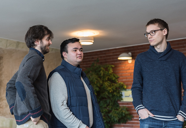 GM Nils Grandelius, FM Martin Lokander och GM Erik Blomqvist (Foto: Lars OA Hedlund)