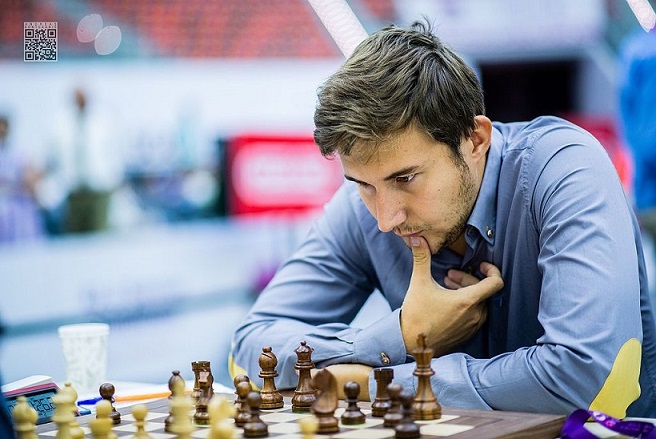 GM Sergej Karjain tog över VM-kronan från GM Alexander Grischuk. (Foto: Wikimedia sep. 2016)
